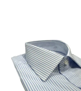 Bagariny men's shirt tailored cotton striped light blue regular fit Made in Ital - Picture 1 of 1