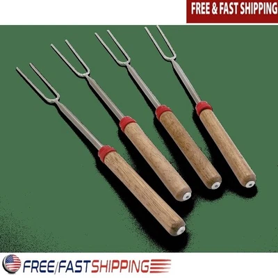 Extendable Telescoping Roasting Forks 12.5 to 34 Inch Chrome Plated Steel 4 Pack - Image 1 of 4