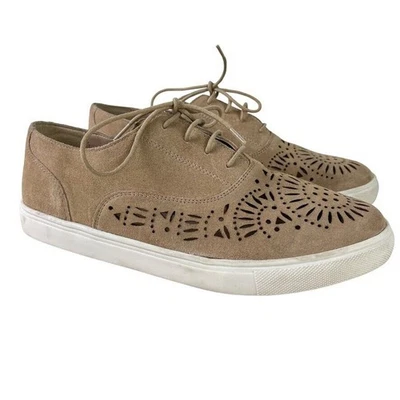 Naughty Monkey Womens Suede Leather Lace Up Perforated Flats Sneakers Shoes 9.5 - Image 1 of 4