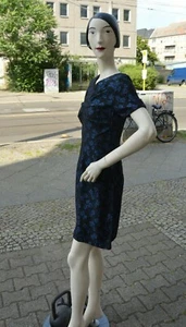 Abito da Sera Nero Blu Brillantini Cocktail 60er Vero Vintage 60s Vestito - Foto 1 di 7