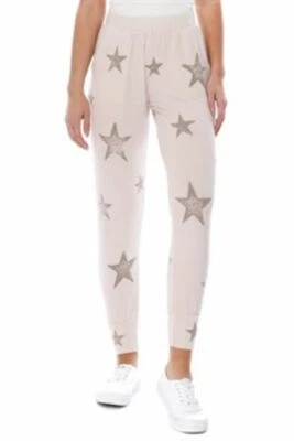 T-PARTY Light Taupe Star Batik Loose Soft Jogger Yoga Sweatpants S M L XL - Image 1 of 4