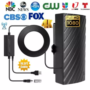 Digital TV DVB-T2 Antenne mit Verstärker HD 4K 1080P TV Zimmerantenne VHF/UHF - Bild 1 von 16