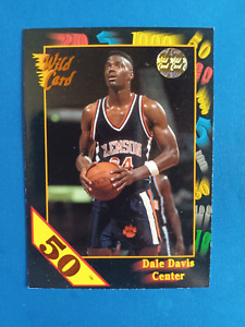 1992 WILD CARD COLLEGE BASKETBALL 50 POINT STRIPE DALE DAVIS #14 CLEMSON