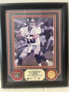 Eli Manning NY Giants  24kt Gold Medallion Superbowl LimitedEd Frame - Picture 1 of 5