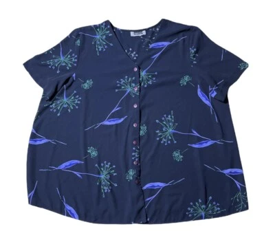 Usada - Blusa Floral Maggie Barnes Botón Frontal S/S Para Mujer (Talla 1X) Foto 1 de 4