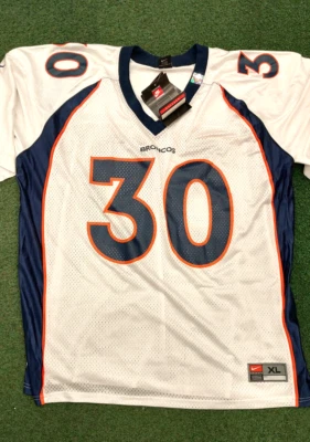 Camiseta Nike para hombre XLarge NFL Denver Broncos nueva con etiquetas #30 placa de identificación en blanco stock antiguo Foto 1 de 4