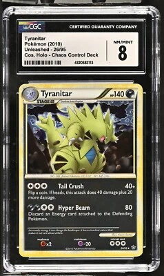 CGC Graded 8 NM/Mint Tyranitar 26/95 Unleashed Cosmo Holo  Pokemon Card - Image 1 of 2