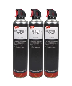 Druckluftspray Druckluftreiniger 3x 600ml Druckluft Spray Pressluft Spray - Bild 1 von 3