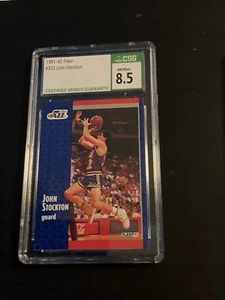 1991-92 Fleer #203 John Stockton CSG 8.5 NM-MT+ (CGC) - Picture 1 of 2