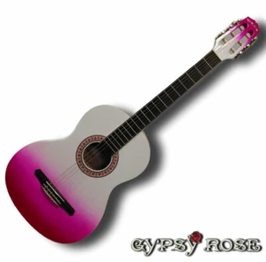 Pink Guitar Classical Nylon String Gypsy Rose Pack - 7/8 size - Picture 1 of 4