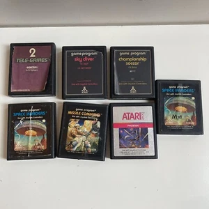 Atari Game Cartridges Lot of 7 Space Invaders Sky Diver Missile Command Untested - Picture 1 of 12