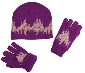 NICE CAPS Big Kids 7-10 Years Glow in the Dark Knitted Hat and Glove Set - Picture 1 of 9