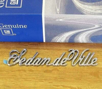SHOW QUALITY NOS 1985-1993 CADILLAC "SEDAN DEVILLE" OEM SCRIPT EMBLEM ORNAMENT - Image 1 of 4