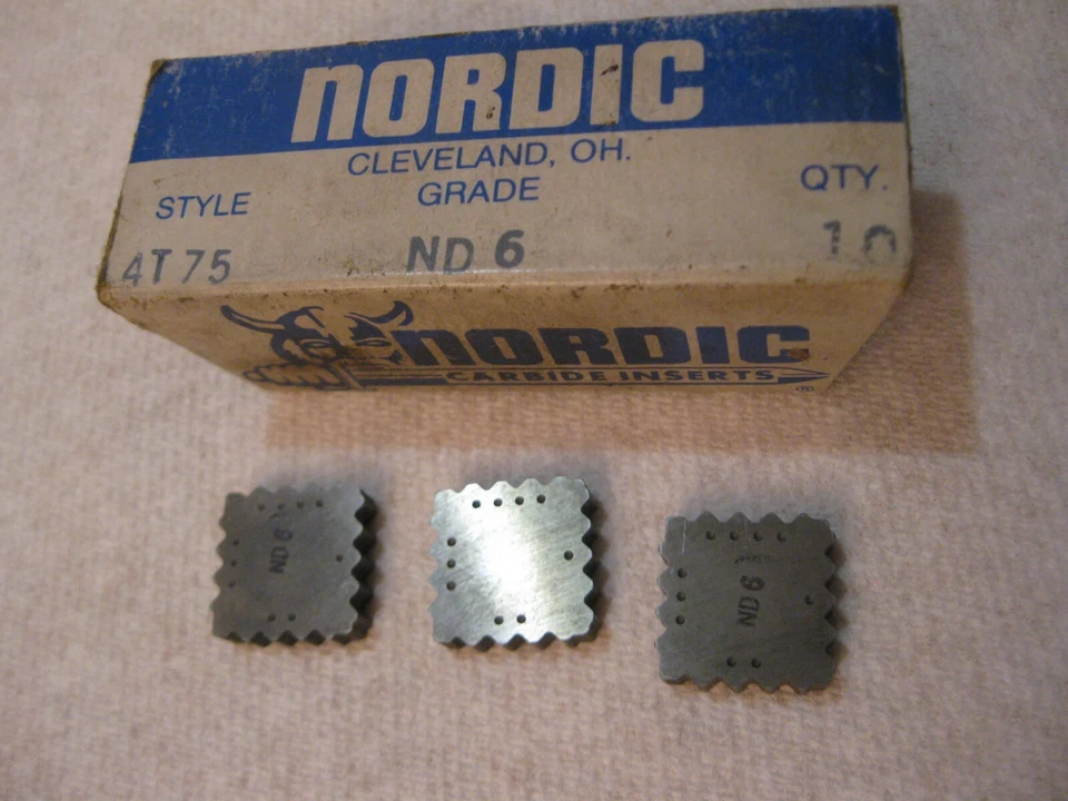 NORDIC 4T75 ND6 Carbide Insert Lot of 3 Inserts - Image 1 of 1