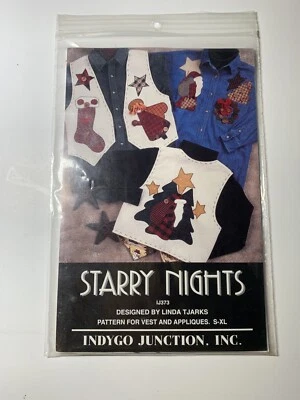 Starry Nights Angel Stocking Santa Tree Wreath Applique Craft Sewing Pattern - Image 1 of 4