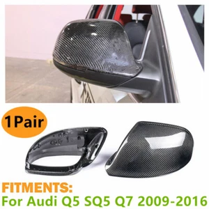 ✅Juego de 2 tapas de espejo retrovisor de fibra de carbono para Audi Q5 SQ5 Q7 2009-2016 con asistencia lateral - Imagen 1 de 7