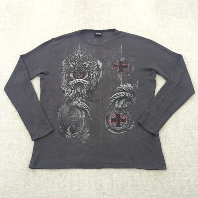 Camisa Waffle Vintage MMA Elite Para Hombres XL Cruz Salvación Punk Gótico Grunge Y2K Foto 1 de 4