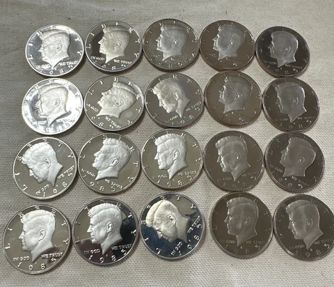 1985 S Proof Kennedy Proof Roll Gem 20 Coins Cover