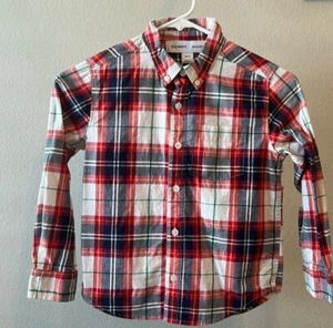 Old Navy Boys Multicolor Plaid Long Sleeve Button Down Shirt Size Small - Picture 1 of 5