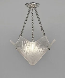 HETTIER & VINCENT : FRENCH ART DECO CHANDELIER . lustre pendant lamp muller era - Picture 1 of 14