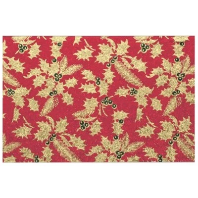 RED GOLD Christmas Cake Card Log Board HOLLY Xmas Base 1.7mm 8 x 4 INCH - 1/5/10 - Image 1 of 4