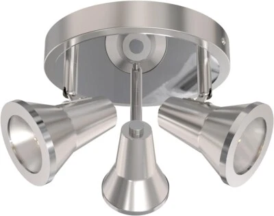 Focos de Techo Acabado Níquel Ajustables 10.5" en 3 Luces Modernos Semi Al ras Foto 1 de 4