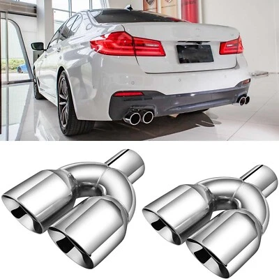 Para 5-Series G30 G31 520i 530i 540i 2,5" a 3,5" escape ponta quad parede dupla - Imagem 1 de 4