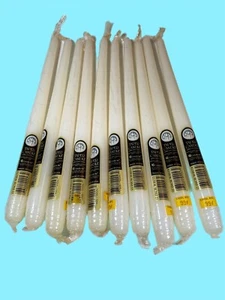 VTG Candles Candle-lite Taper White Sealed 12” Made USA Adhesive base Set of 10 - Picture 1 of 2