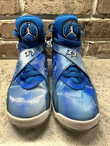 Nike Air Jordan 8 Retro Snow Blizzard GS Blue White Shoes - Picture 1 of 6