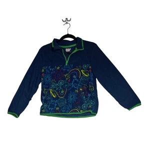 Wonder Nation quarter zip Blue Sweater Cat Space New Size (10-12) Large Boys - Picture 1 of 7