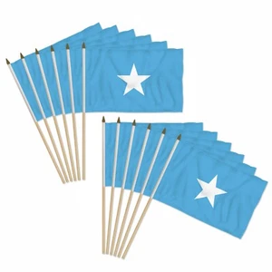 Paquete de 12 banderas portátiles de palo de campo de Somalia de 12x18 pulgadas - Imagen 1 de 2