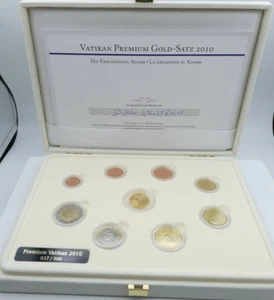 Die offiziellen Euro-Kursmünzen Vatikan 2010 & Goldausgabe Die Erschaffung Adams - Imagen 1 de 12
