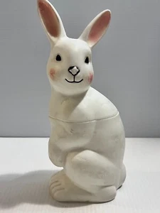 Figura Tarro Caramelo Conejo Blanco Molde Soplado Plástico Peoria De Colección - Imagen 1 de 7