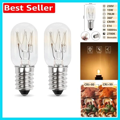 Versatile 15W E14 Warm White Bulbs - Dimmable Salt Lamp & Fridge Light, 2Pack - Image 1 of 4