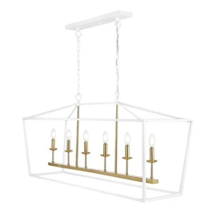 Jonathan Y 49 Led Pendant Light Dimmable Farmhouse Whitebrass Gold Jyl7439E - Picture 1 of 8