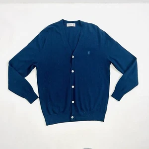 Pringle of Scotland Wool Cardigan Mens 2XL Chest 46” Navy Blue Preppy Old Money - Picture 1 of 24