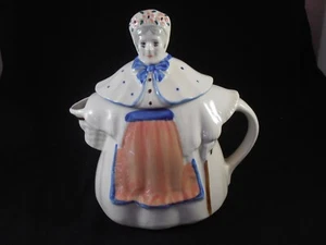 Vintage Shawnee Pottery Granny Ann Teapot Coffee Pot Pink Apron Old Woman - Picture 1 of 8