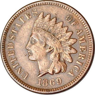 Centavo cabeza india 1869 1C en estado bastante bueno K19063 Foto 1 de 2