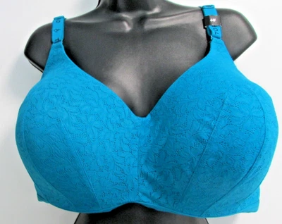 Новый 44F TORRID изгиб повседневный бюстгальтер без проводов кружева с подкладкой регулируемый ремень синий - Изображение 1 из 4