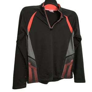 Asics Gray/Orange Quarter Zip Track Jacket - Size Medium (10/12) - Thumb Holes - Picture 1 of 8
