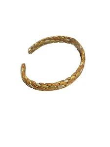 Pulsera de cobre tricolor latón plata metal diseño puño abierto - Imagen 1 de 7