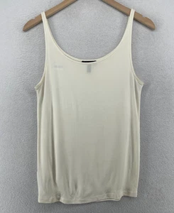 EILEEN FISHER Tank Top S Stretch Silk Jersey Scoop Neck Shell Off White - Picture 1 of 12