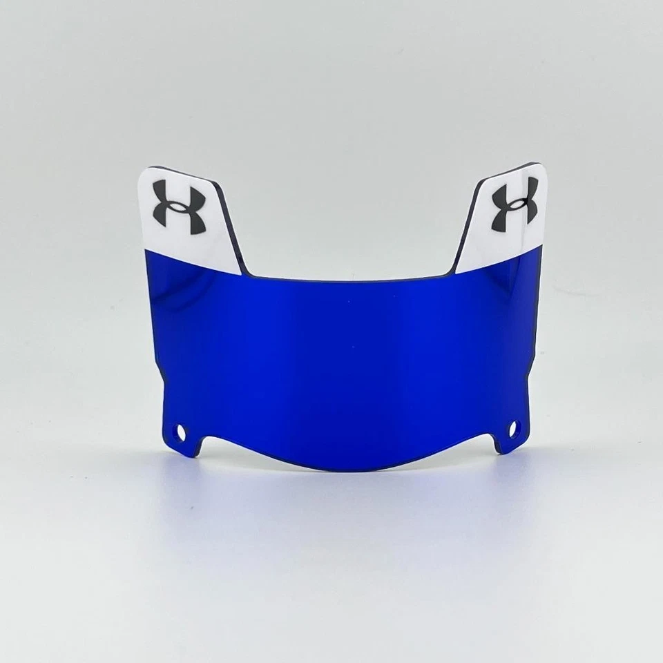 Under Armor - Mini visera de casco de fútbol americano cromado azul oscuro con clips azules Foto 1 de 2
