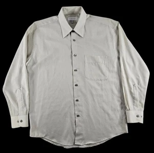 YVES SAINT LAURENT Ivory Off White Button Down Shirt Men's M 15-1/2 32-33 READ⬇ - Picture 1 of 19