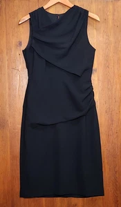 J Crew 365 Dress Womens 4 Black Sleeveless Sheath Ruched Draped Classic Party - Picture 1 of 21
