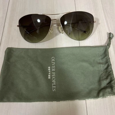 Oliver Peoples Strummer Deep Green Sunglasses w/Case,Dust Bag Used From Japan - Image 1 of 4