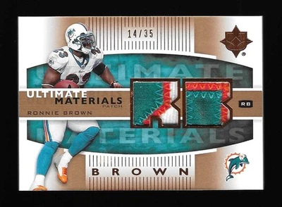 Ronnie Brown 2007 Ultimate Collection Dual Prime Logo Patch #14/35 Dolphins SP - Image 1 of 2