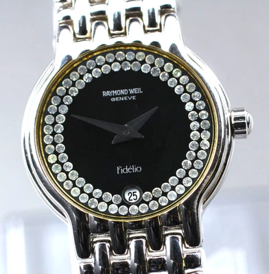 [Near MINT] Raymond weil 4702 Diamond Black Dial  24mm Quartz Women's watch - Image 1 of 4