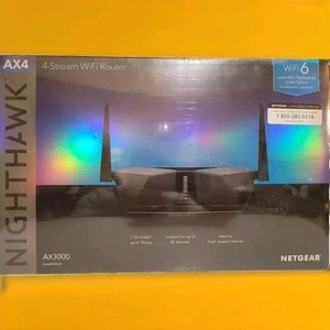 NETGEAR Nighthawk RAX38 Ax4 4-Stream Wi-fi Router - Black New Sealed - Picture 1 of 11