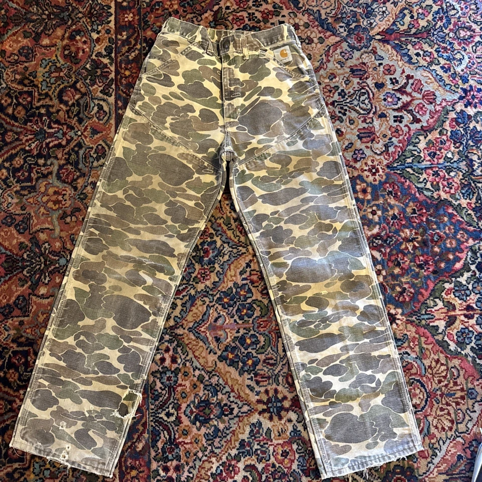 Винтажные 89' Carhartt брюки 30 X 32 (размеры на фото) лягушка камуфляж двойной колена  - Изображение 1 из 4